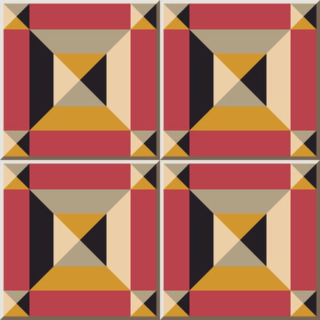 Ceramic tile pattern 466 geometry square check cross kaleidoscopeのイラスト素材