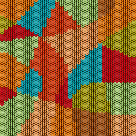 Background image of colorful mosaic cross stitch pattern.のイラスト素材