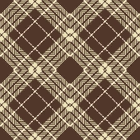 Seamless Background image of vintage brown Scotland diamond check crossed line pattern.のイラスト素材