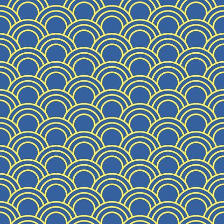 Seamless background image of oriental fish scale round curve lineのイラスト素材