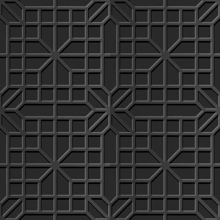 Seamless 3D elegant dark paper art pattern 329 Cross Square Polygonのイラスト素材
