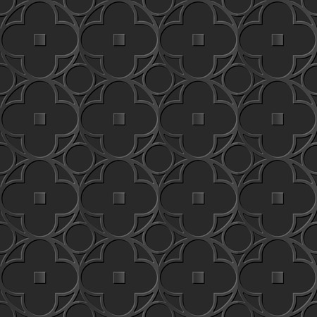 Seamless 3D elegant dark paper art pattern 190 Round Cross Squareのイラスト素材