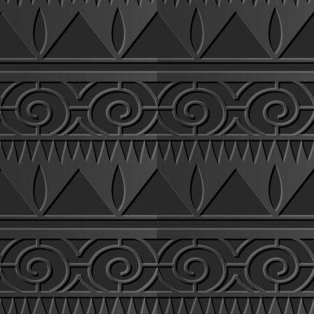 3D paper art 495 triangle sawtooth spiral round lineのイラスト素材