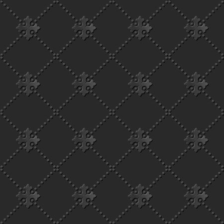 Seamless 3D elegant dark paper art pattern 102 Dot Cross Lineのイラスト素材
