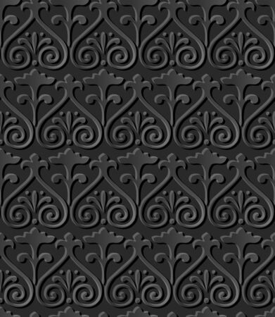 3D paper art 506 curve spiral cross flowerのイラスト素材