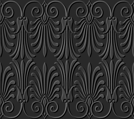 3D paper art 541 spiral curve cross flower leafのイラスト素材