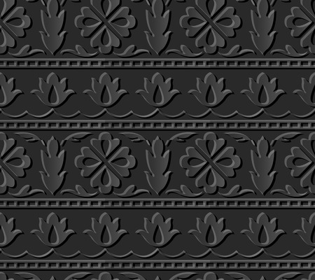 3D paper art 564 curve cross flower leaf wave lineのイラスト素材