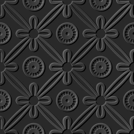 3D paper art 589 round cross ribbon flowerのイラスト素材