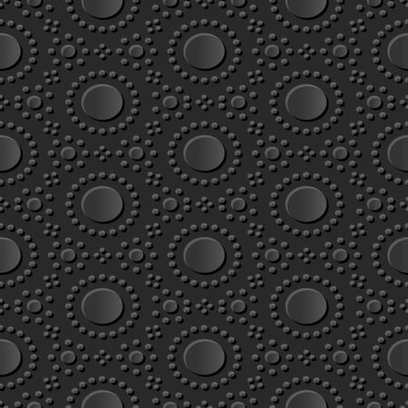 Seamless 3D dark paper cut art background 417 round circle polygon flowerのイラスト素材