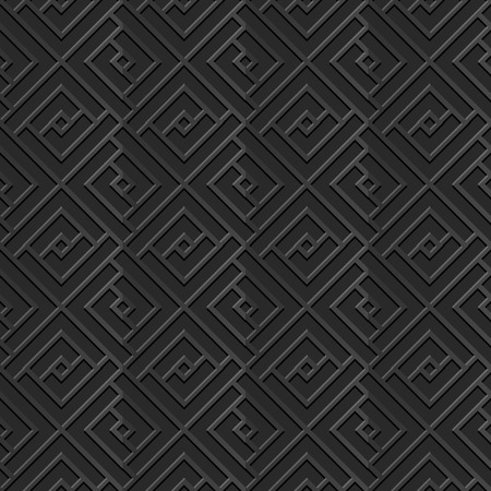 Seamless 3D elegant dark paper art pattern 332 Cross Square Geometryのイラスト素材