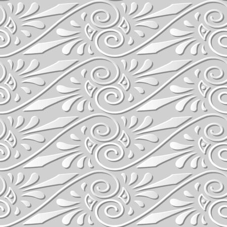 3D paper art 492 spiral cross vine flowerのイラスト素材