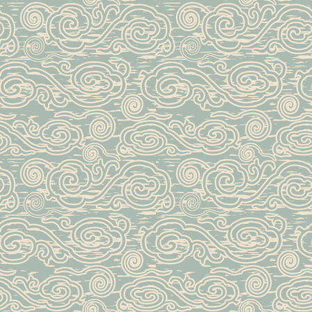 Antique seamless background vintage oriental Chinese cloud patternのイラスト素材