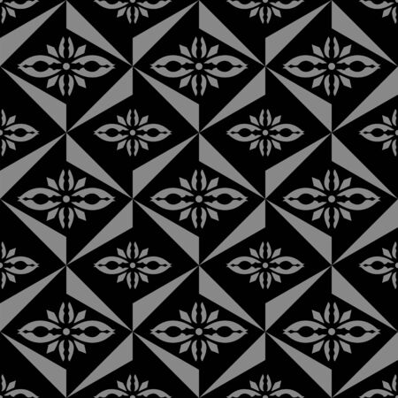 Antique seamless background 173_triangle geometry flowerのイラスト素材