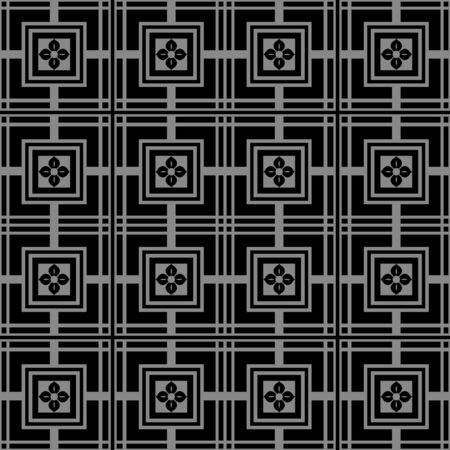 Antique seamless background 202_square cross flowerのイラスト素材