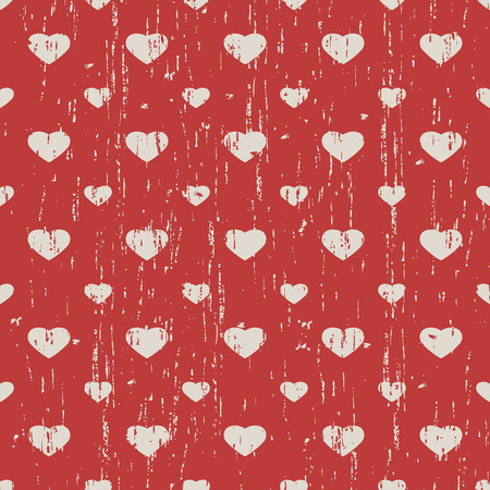 Seamless vintage worn out heart shape pattern background.のイラスト素材