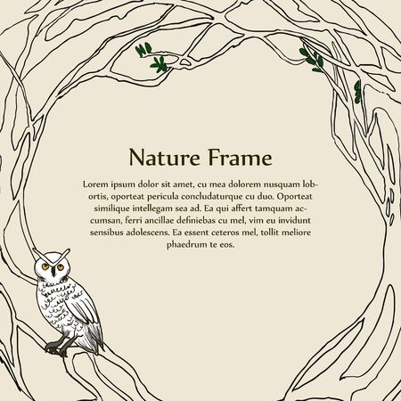 White Owl Frame Templateのイラスト素材
