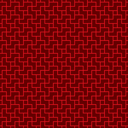 Seamless background image of Chinese window tracery geometry cross spiral pattern.のイラスト素材