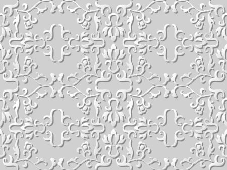 3D paper art pattern spiral curve flower crossのイラスト素材