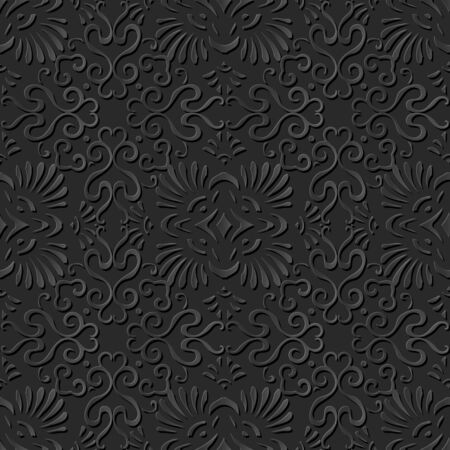 3D paper art pattern spiral curve fan crossのイラスト素材