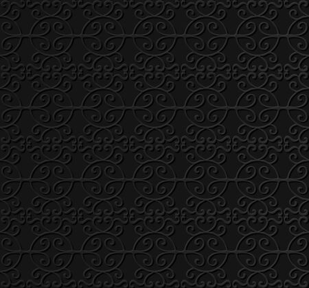 3D paper art pattern round spiral cross frameのイラスト素材