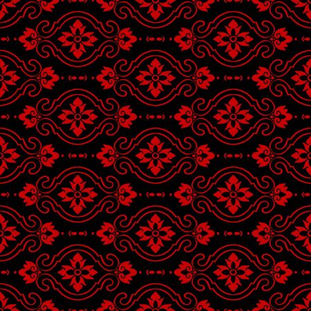 Seamless Chinese Background Curve Cross Oval Flowerのイラスト素材