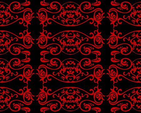 Seamless Chinese Background Curve Spiral Feather Crossのイラスト素材