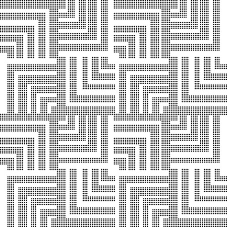 Halftone round black seamless background spiral geometry square lineのイラスト素材