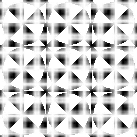 Halftone round black seamless background round cross spiral geometryのイラスト素材