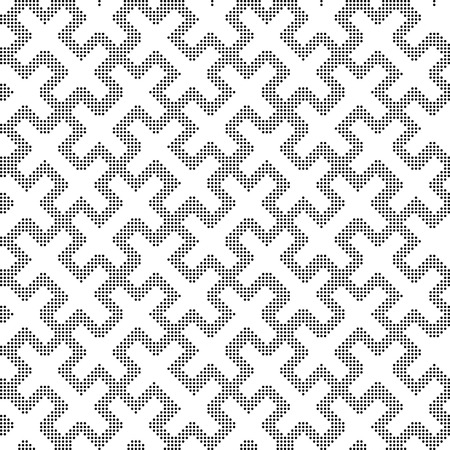 Halftone round black seamless background double cross square lattice.のイラスト素材