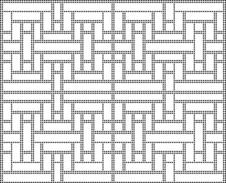 Halftone round black seamless background cross square cross line.のイラスト素材