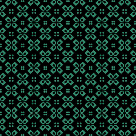 Antique seamless green background cross round checkのイラスト素材