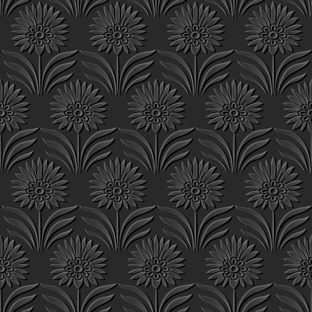 3D paper art botanic garden point leaf flowerのイラスト素材