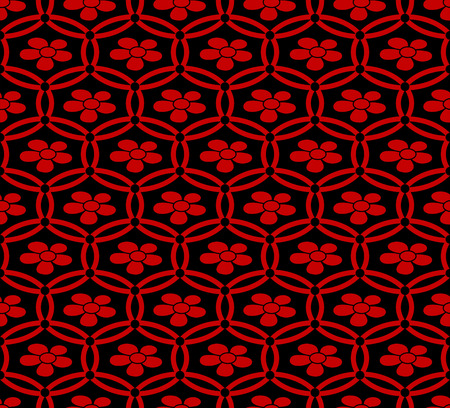 Seamless Chinese Background round cross frame flowerのイラスト素材