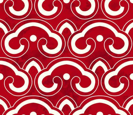 Seamless Vintage Chinese Background retro curve cross round Japanese chainのイラスト素材