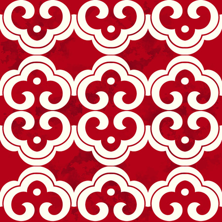 Seamless Vintage Chinese Background oriental curve spiral cross round frameのイラスト素材