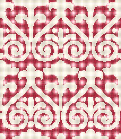 Halftone colorful seamless retro pattern curve spiral cross flowerのイラスト素材