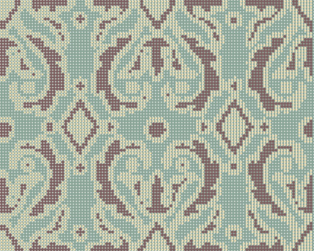 Halftone colorful seamless retro pattern curve spiral round rhomb check kaleidoscopeのイラスト素材