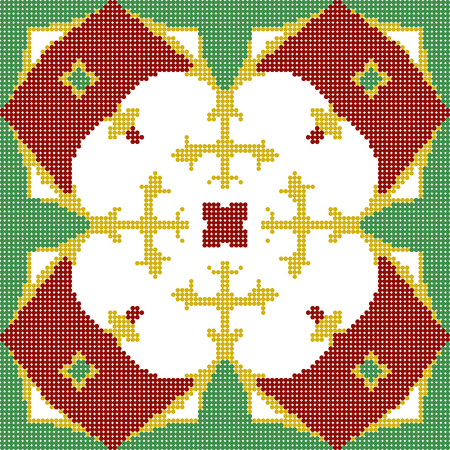 Halftone colorful seamless retro pattern royal cross flowerのイラスト素材