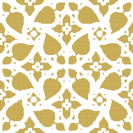 Halftone colorful seamless retro pattern vintage yellow flower spiral cross kaleidoscopeのイラスト素材