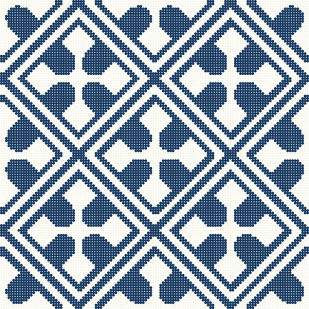 Halftone colorful seamless retro pattern square check cross geometry frameのイラスト素材