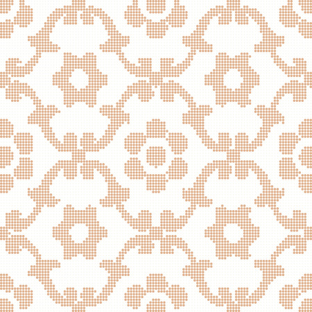 Halftone colorful seamless retro pattern vintage curve spiral round cross vine flowerのイラスト素材