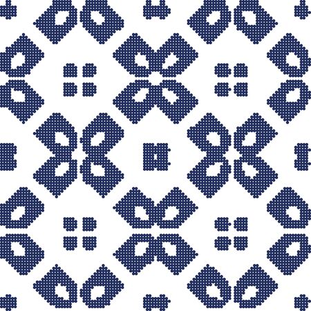Halftone colorful seamless retro pattern vintage cross round checkのイラスト素材