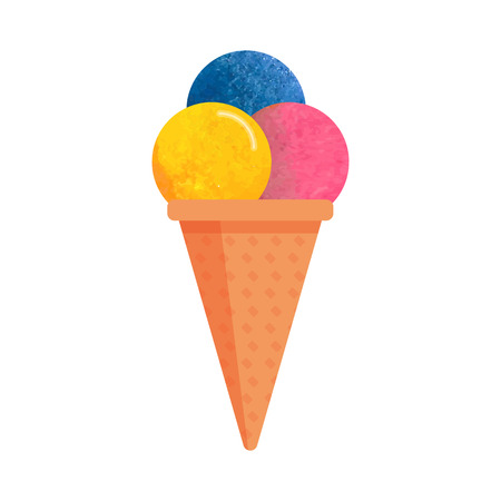 Colorful watercolor texture vector popsicle ice cream sweet summer dessertのイラスト素材