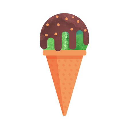 Colorful watercolor texture vector popsicle ice cream sweet summer dessertのイラスト素材