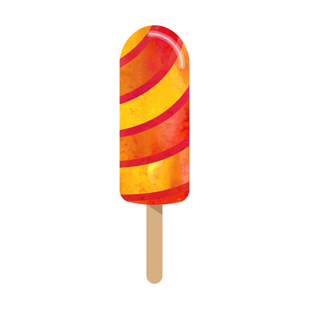 Colorful watercolor texture vector popsicle ice cream sweet summer dessertのイラスト素材