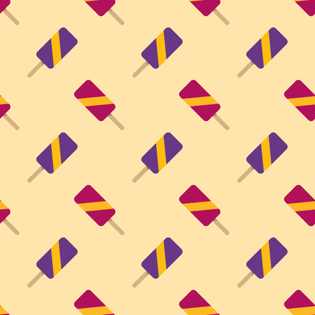 Seamless background image colorful watercolor texture popsicle patternのイラスト素材