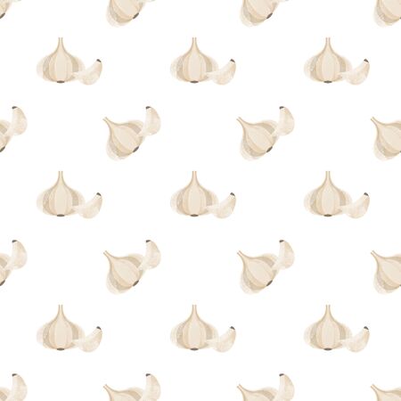 Seamless background image colorful watercolor texture vegetable food ingredient garlicの写真素材