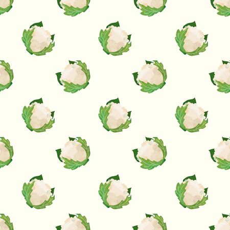 Seamless background image colorful watercolor texture vegetable food ingredient white cauliflowerの写真素材