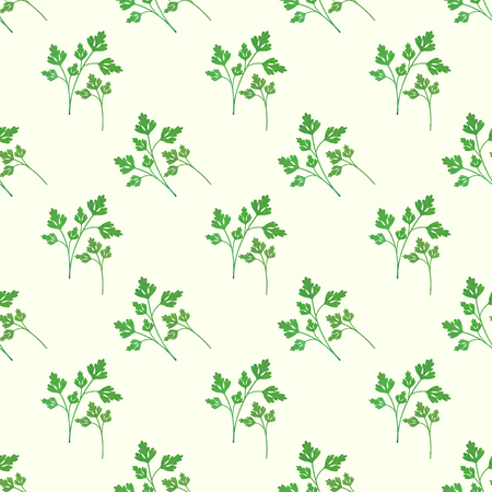 Seamless background image colorful watercolor texture vegetable food ingredient parsleyの写真素材