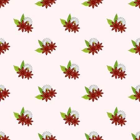 Seamless background image colorful vegetable food ingredient aniseのイラスト素材